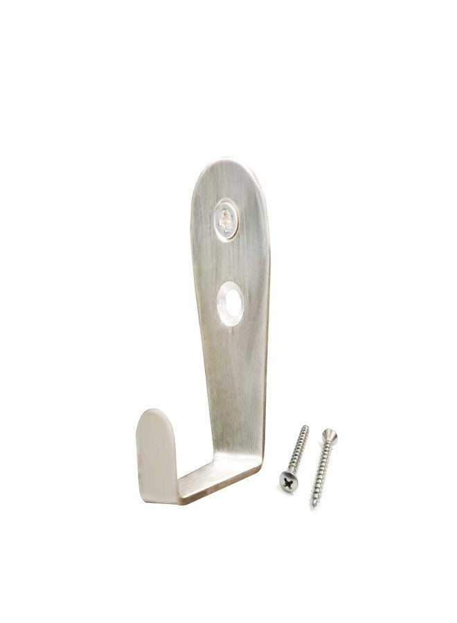 BTL Stainless Steel Door Hook - Wall Hook - Hook for Hanging Keys, Clothes, Towel | L Shape | Screws Included | Pack of 10 | BHK-3L - Image 1